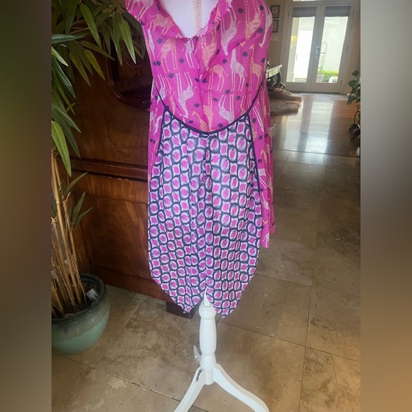 ND Weekend ladies, short sleeve floaty, scarf style top Small giraffe print pink - Picture 9 of 14